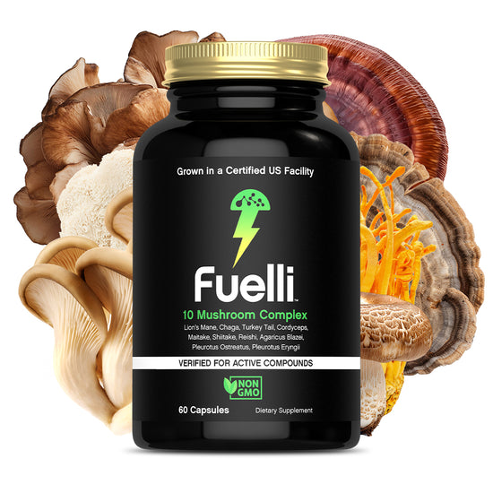 Organic Mushroom Capsules | Grown in a Certified US Facility | 10-in-1 Complex 1,200 mg | Lion’s Mane, Chaga, Turkey Tail, Maitake, Shiitake, Reishi  & More | Laboratory Tested | Superior Absorption